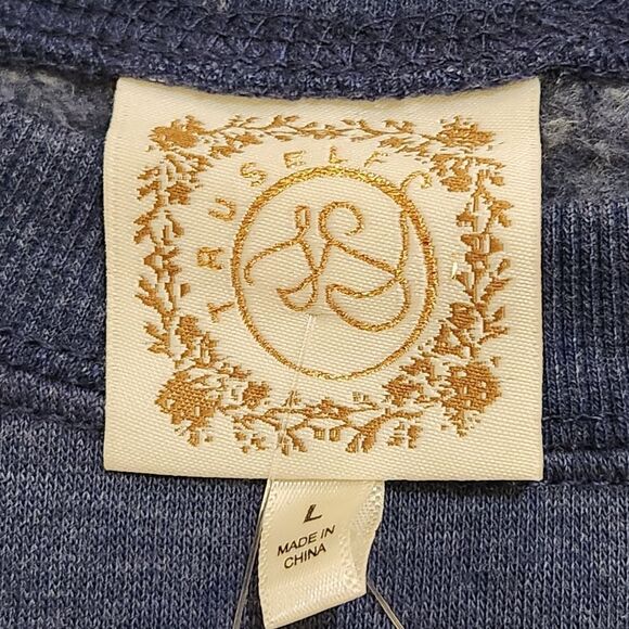 🔸️NWT Tru Self Blue Celestial Long Sleeve Sweatshirt Large - Picture 12 of 14